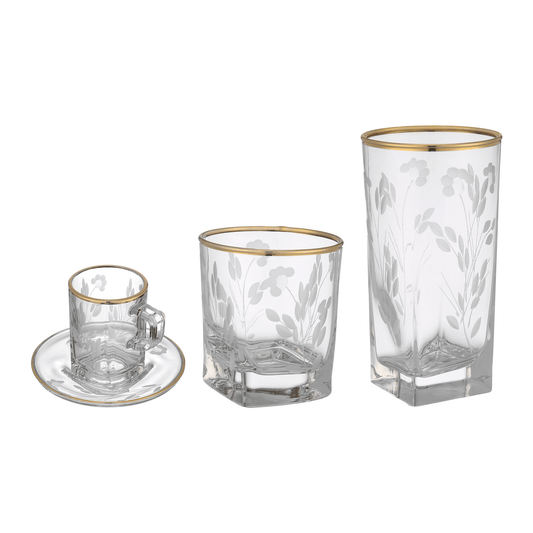 Pasabahce - Glass Set 24 Pieces - Gold - Glass - 39000809
