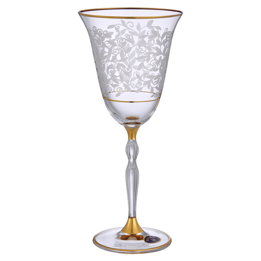 Bohemia Crystal - Goblet Glass Set 6 Pieces - Gold - 185ml - 39000817