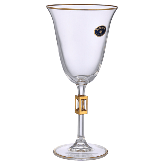 Bohemia Crystal - Goblet Glass Set 6 Pieces - Gold - 185ml - 39000818