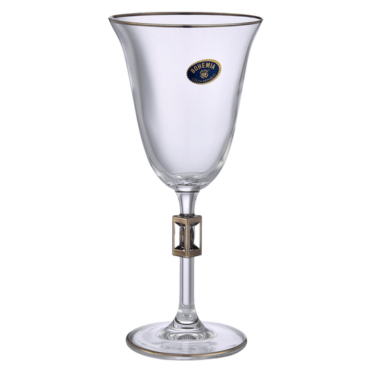 Bohemia Crystal - Goblet Glass Set 6 Pieces - Silver - 185ml - 39000820