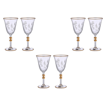 Bohemia Crystal - Goblet Glass Set 6 Pieces - Gold - 185ml - 39000826