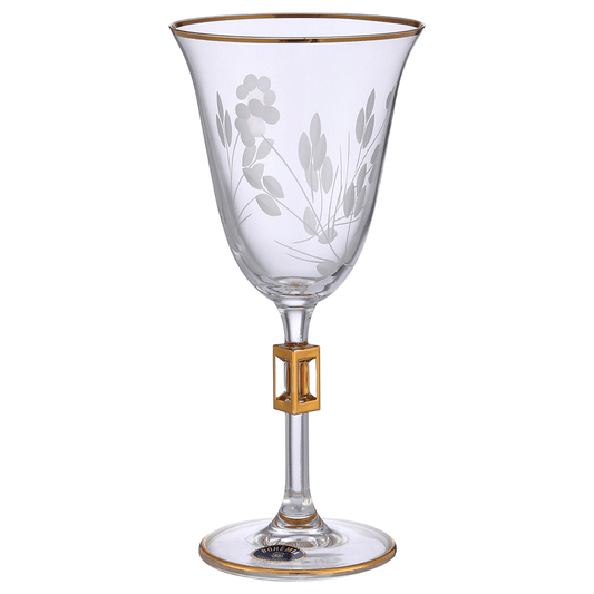 Bohemia Crystal - Goblet Glass Set 6 Pieces - Gold - 185ml - 39000826