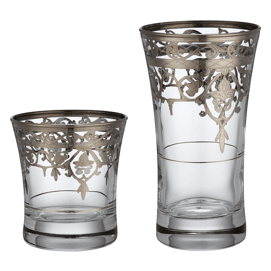 Pasabahce - Highball & Tumbler Glass Set 12 Pieces - Silver - 340&250ml - 39000830