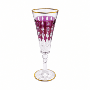 RCR - Marilyn Flute Glass Set 6 Pcs - 180 ml - Gold & Purple