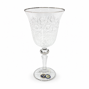 Bohemia Crystal - Goblet Glass Set 6 Pcs - 170 ml - Silver