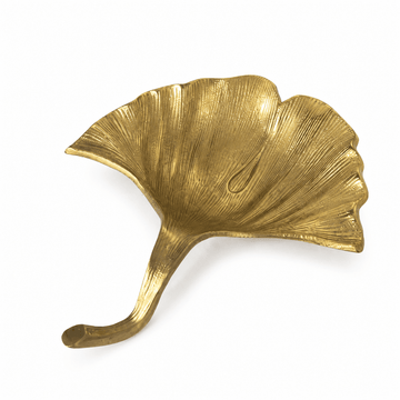 Leaf Shaped Plate for Snacks & Nuts - Gold - Gold Plated Metal