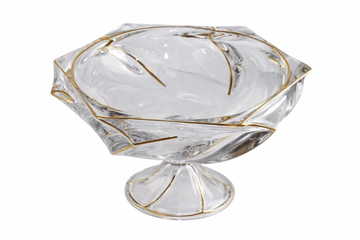 Footed Glass Plate - Gold - 33x20cm
