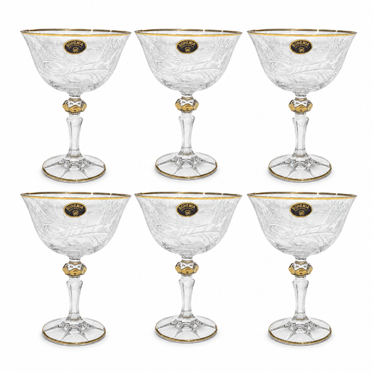 Bohemia Crystal - Jelly Glass Set 6 Pcs - 180 ml - Gold