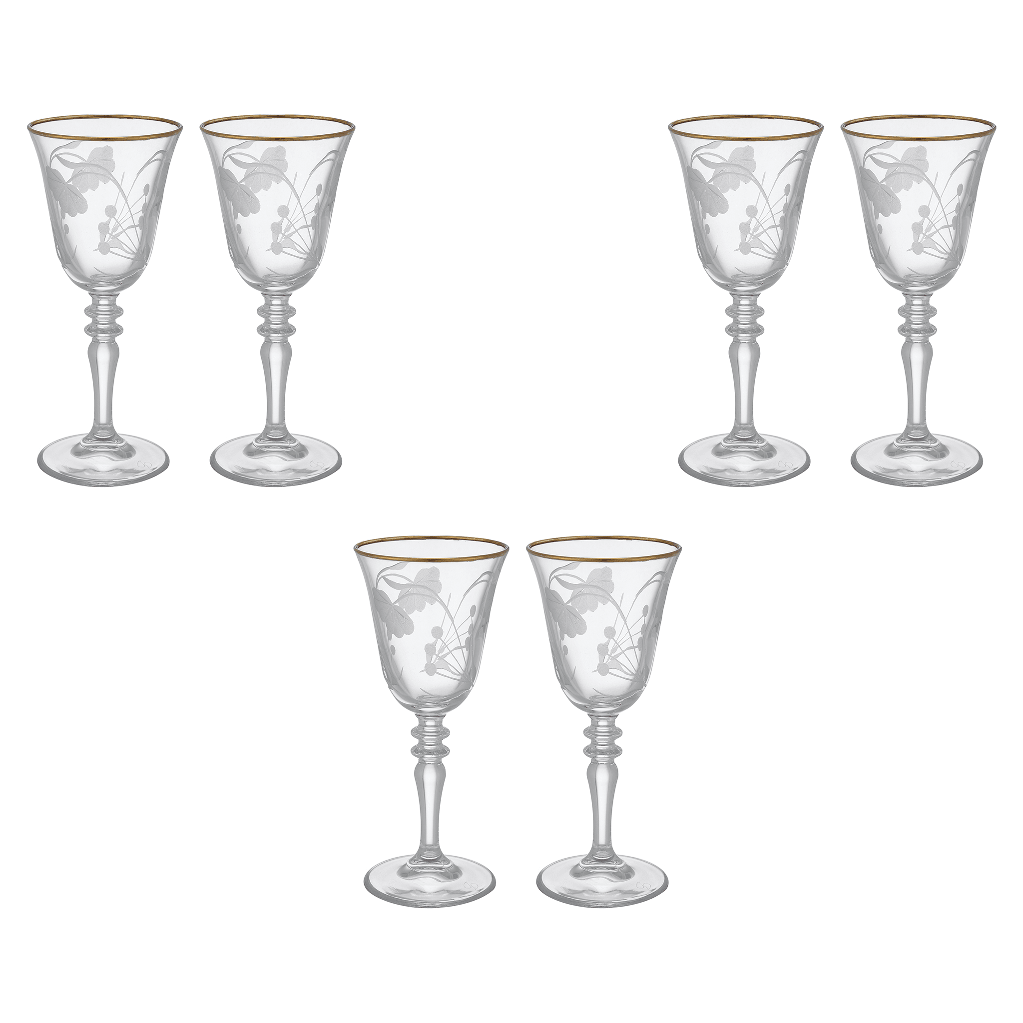 Pasabahce - Decorated Glass Set 6 Pieces - Gold - 200ml - Glass - 390005042