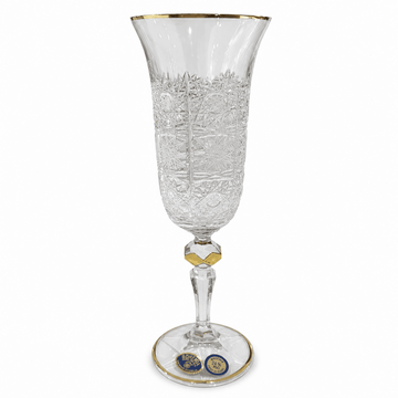 Bohemia Crystal - Flute Glass Set 6 Pcs - 150 ml - Gold