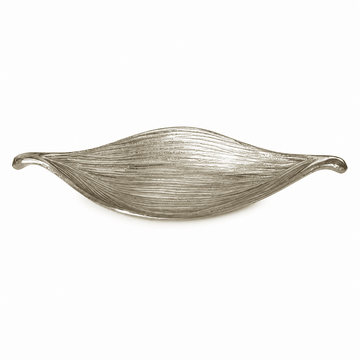 Leaf Shaped Plate for Snacks & Nuts - Silver - Silver Plated Metal