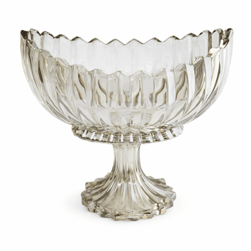Footed Glass Deep Plate - Clear - 28x14cm