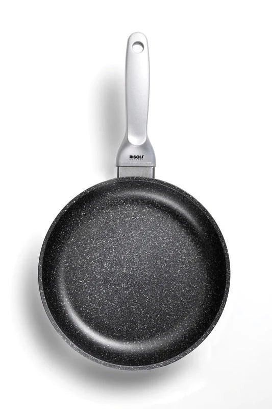 Risoli - Granito Frypan with Silver BK Handle - Black - Die Cast Aluminum - 20cm