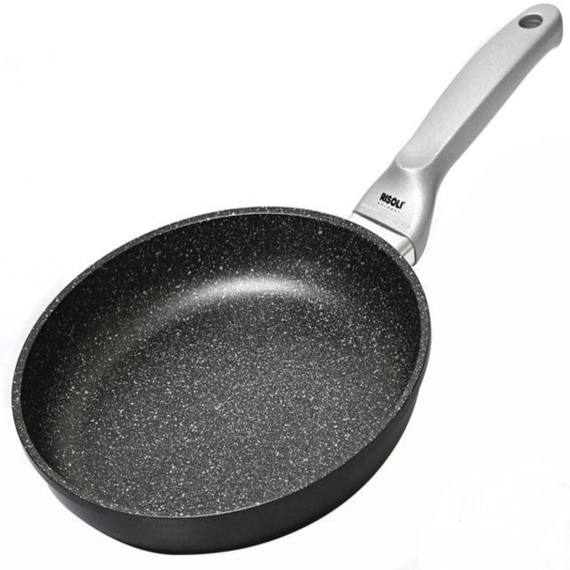 Risoli - Granito Frypan with Silver BK Handle - Black - Die Cast Aluminum - 20cm