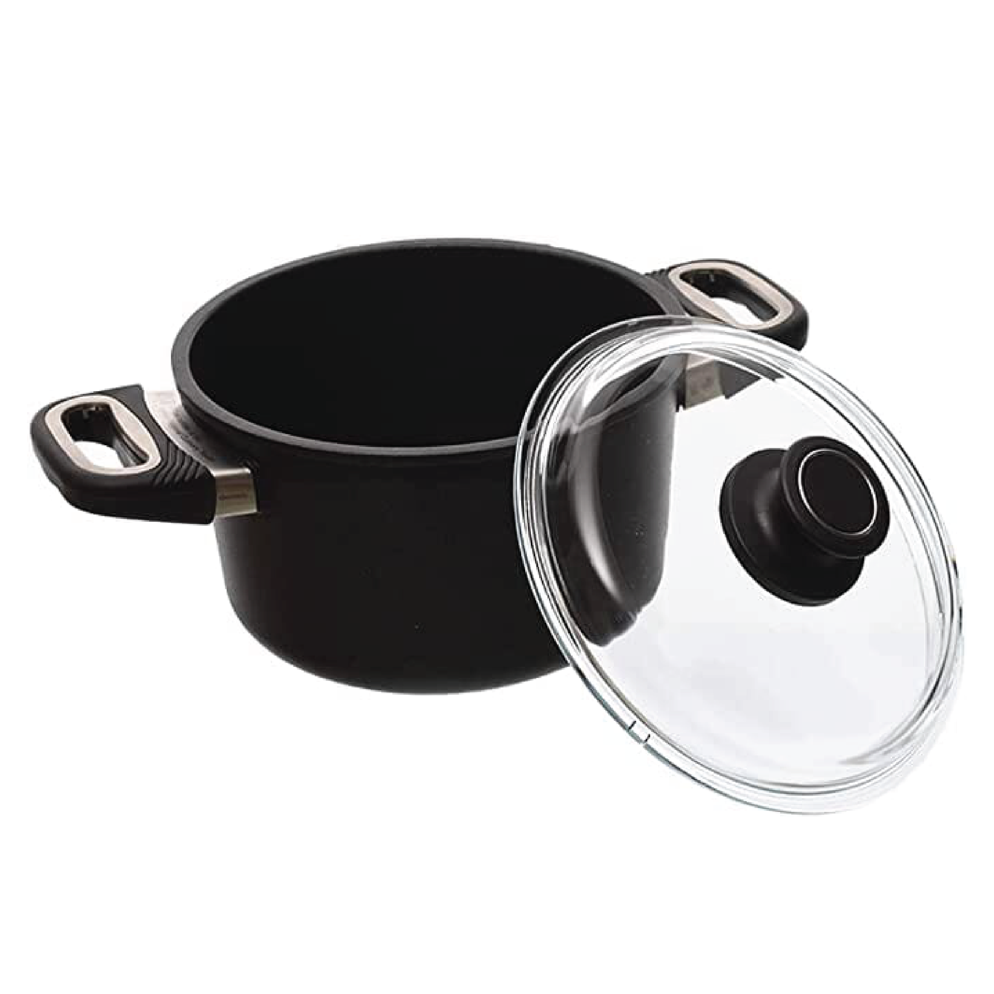 AMT - Black Pot with Glass Lid - Cast Aluminum - 20cm - 440004057