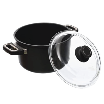 AMT - Black Pot with Glass Lid - Cast Aluminum - 24cm - 440004059