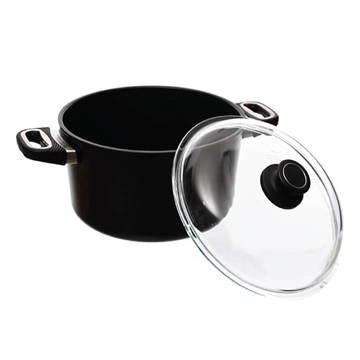 AMT - Black Pot with Glass Lid - Cast Aluminum - 26cm - 440004085