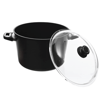AMT - Black Pot with Glass Lid - Cast Aluminum - 21cm - 440004087