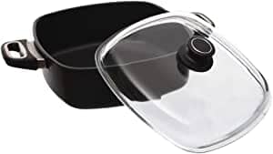 AMT - Square Shape Pot With Lid & Handles - Die Cast Aluminum - 28x28cm - 440004091