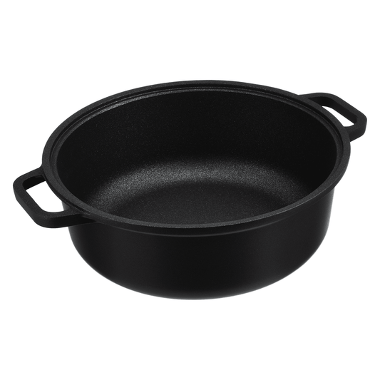 Risoli - Black Plus Pot with Lid - Die Cast Aluminum - 28cm - Black