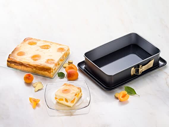 Dr. Oetker - Rectangular Cake Tray With Serving Plate  - Black - 28x18x7cm - 44000436