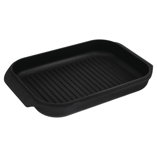 Risoli - Rectangular Oven Pan with Grill Lid - Die Cast Aluminum - 24cm - Black