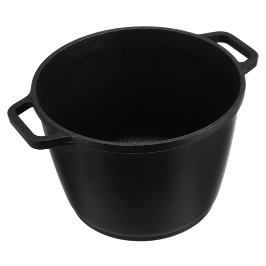 Risoli - Deep Pot with Glass Lid - Die Cast Aluminum - 24cm - Black