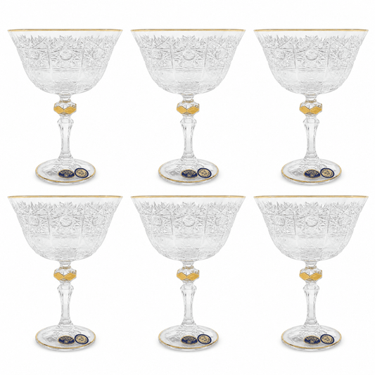 Bohemia Crystal - Jelly Glass Set 6 Pcs - 180 ml - Gold
