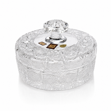 Bohemia Crystal - Hand Cut Box with Cover - 15.5 cm - Clear