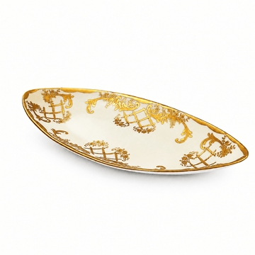 Caroline - Oval Platter 33 cm x 14 cm Imperial - Beige & Gold