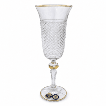 Bohemia Crystal - Flute Glass Set 6 Pcs - 150 ml - Gold