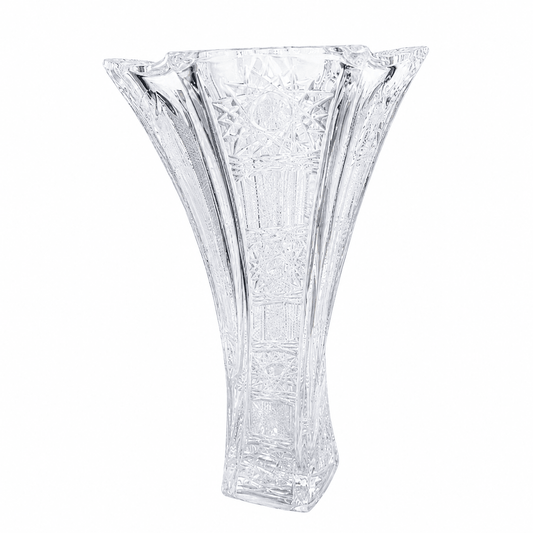 Bohemia Crystal - Hand Cut Neptune Vase - 32 cm - Clear