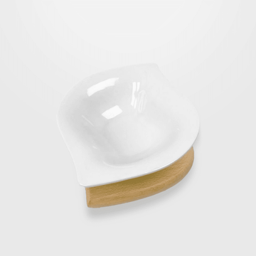 Senzo - S Shape Wooden Salad Bowl - Wood & Porcelain