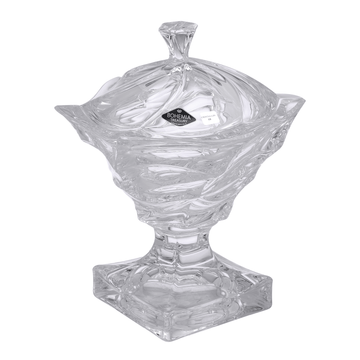 Bohemia Crystal - Crystal Footed Box With Base - 25cm - Clear