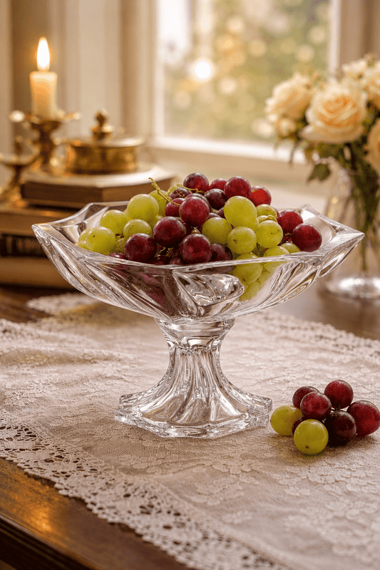 Bohemia Crystal - Neptune Footed Bowl 25.5 cm - Clear