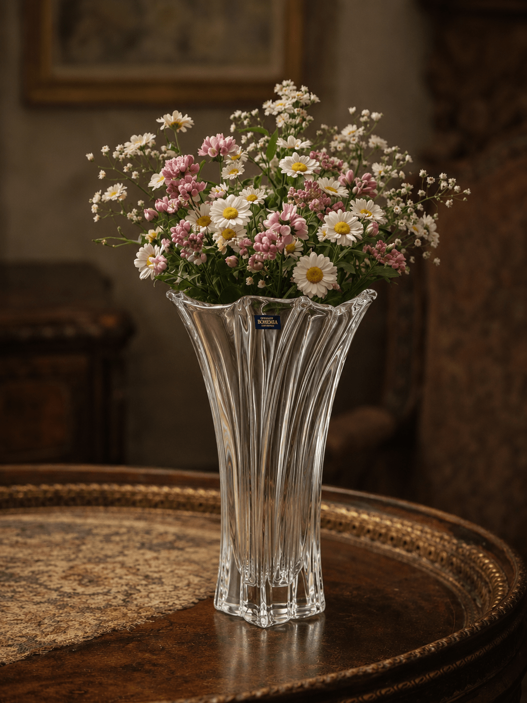 Bohemia Crystal - Florale Crystal Vase - 28cm