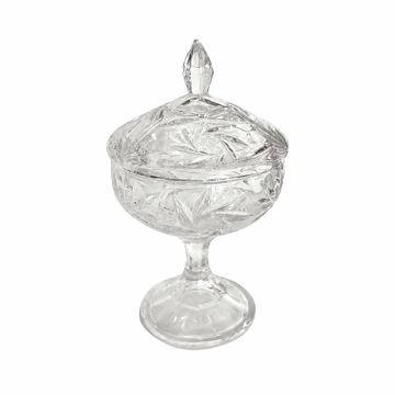 Bohemia Crystal - Pinwheel Footed Box with Cover -14x24 cm - Clear