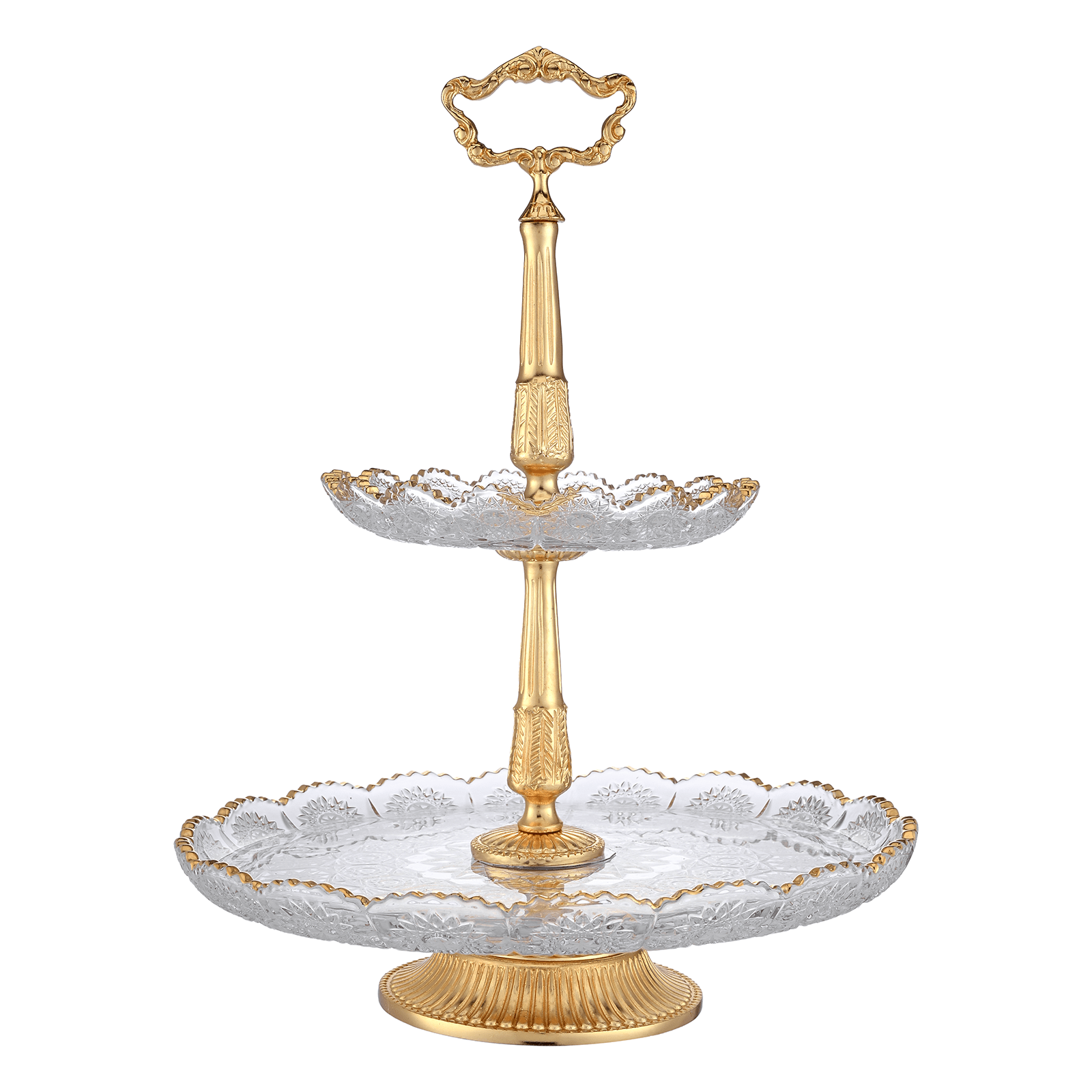 Bohemia Crystal - Etagere Gold - Hand Cut - 30x42cm