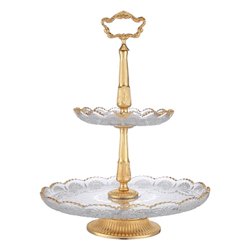 Bohemia Crystal - Etagere Gold - Hand Cut - 30x42cm