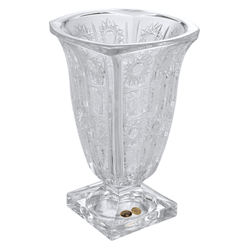 Bohemia Crystal - Magma Hand Cut Footed Vase - Clear - 19x29cm