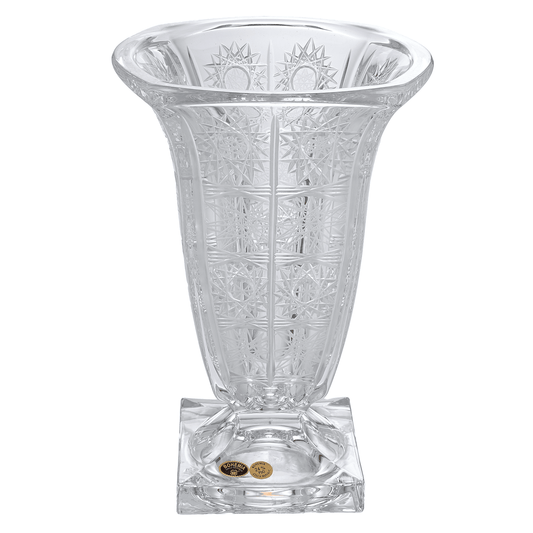 Bohemia Crystal - Magma Hand Cut Footed Vase - Clear - 19x29cm