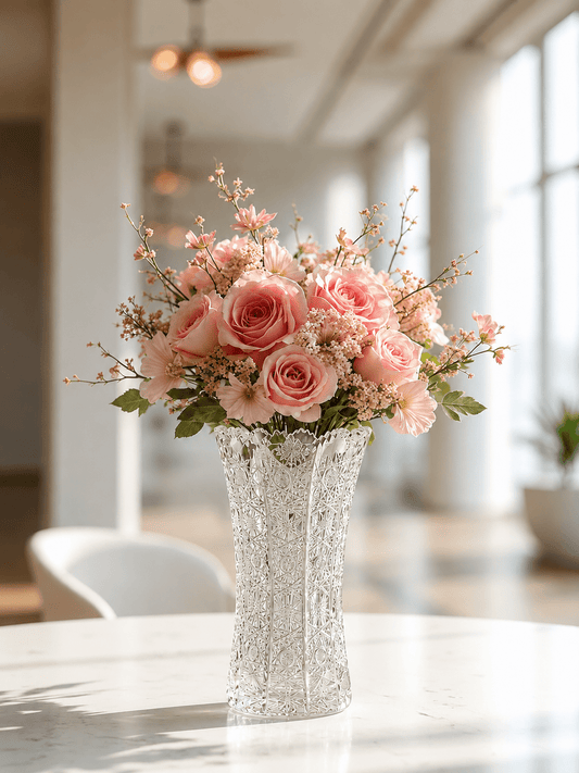Bohemia Crystal - Hand Cut Crystal Vase 20.5 cm - Clear