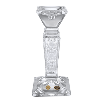Bohemia Crystal - Hand Cut Crystal Candle Holder - Clear - 12x26cm