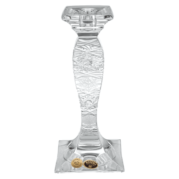 Bohemia Crystal - Hand Cut Crystal Candle Holder - Clear - 9x21cm