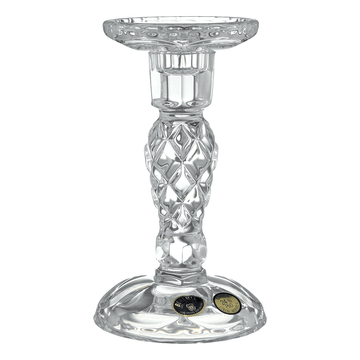 Bohemia Crystal - Rounded shapes Crystal Candle Holder - Hand Cut - Clear - 9x16cm