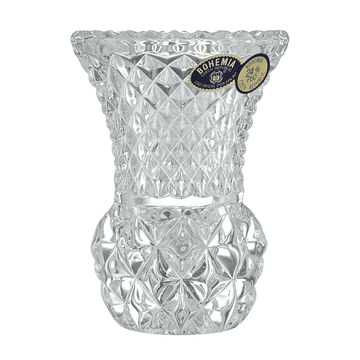 Bohemia Crystal - Dotted Crystal Vase - Hand Cut - Clear - 7x10cm