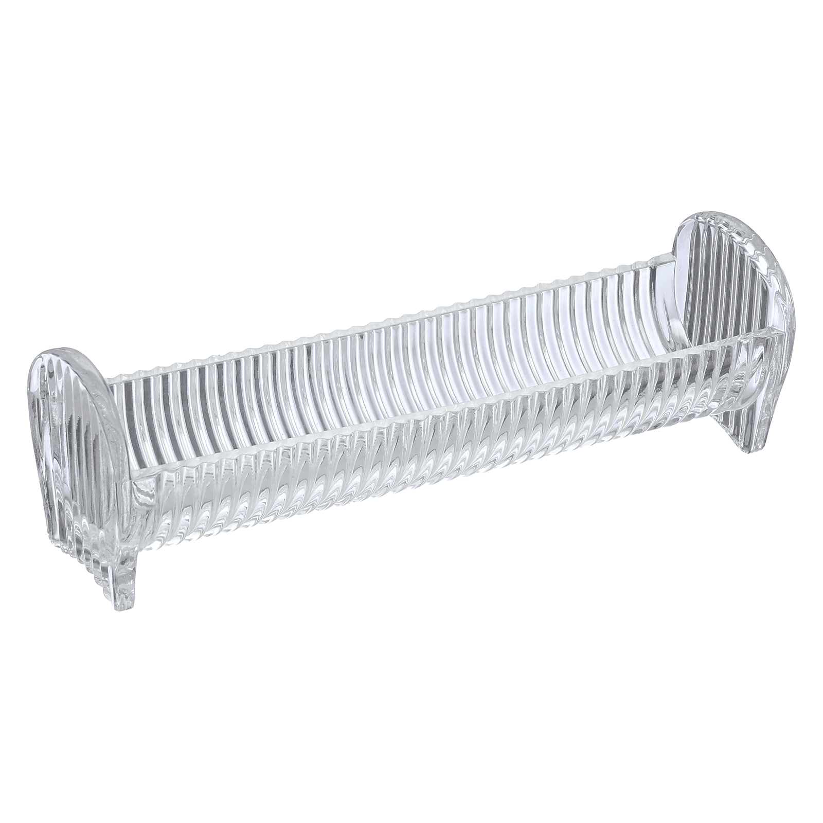 Bohemia Crystal - Crystal Biscuit Tray With Handles - Hand Cut - Clear - 23x7x5cm