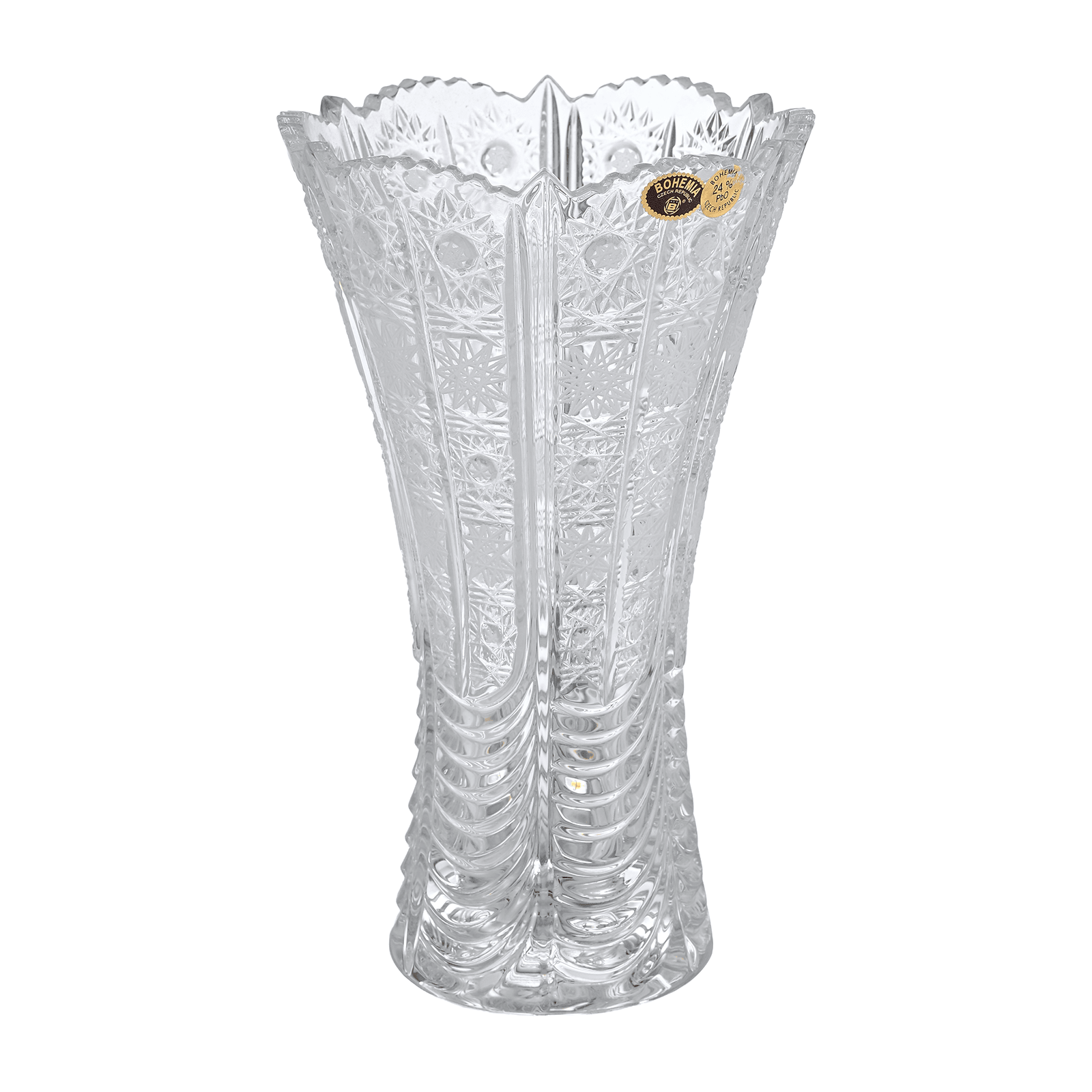 Bohemia Crystal - Hand Cut Crystal Vase - Clear - 15x24cm