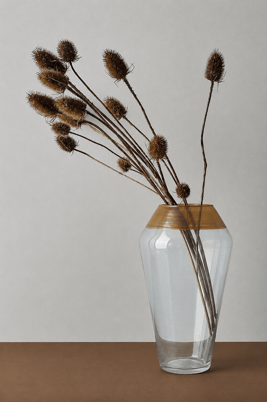 Senzo - Glass Vase - Blue & Gold - 14x22cm