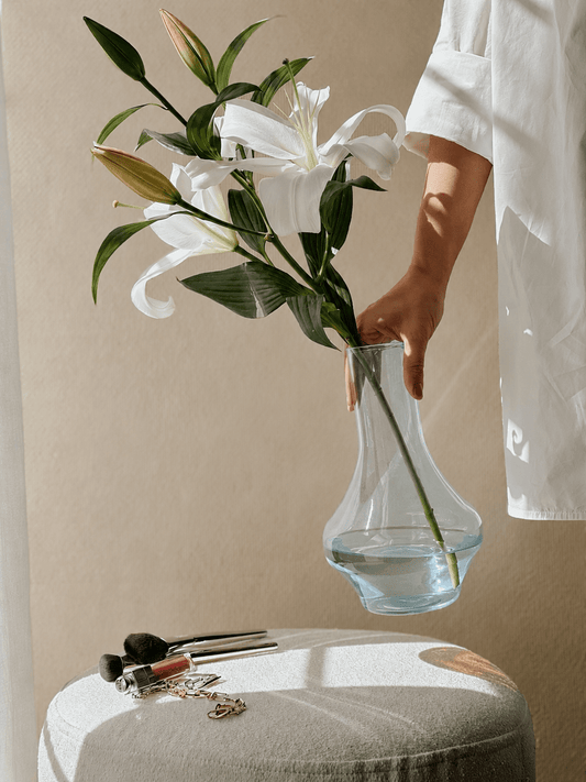 Senzo - Blue Vase - Glass - 15x23.5cm